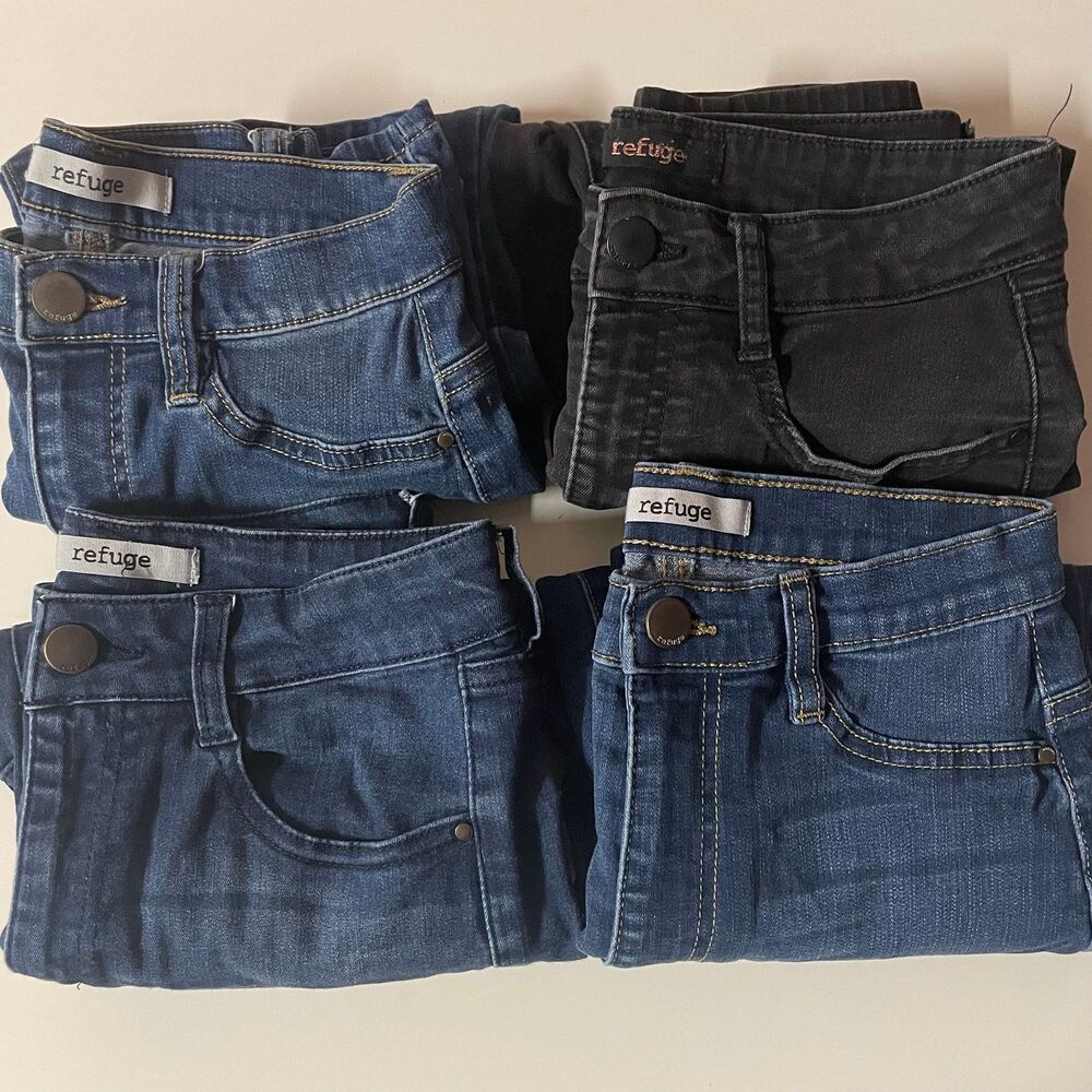 Charlotte Russe Refuge Bundle of 4 Pairs of High Waisted Skinny Jeans Size 4